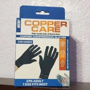 NWT Copper Care Adult Compression Gloves Hands Muscle Pain